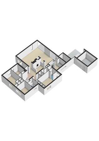 Plattegrond - Johannes XXIII-singel 34, 6416 GH Heerlen - Johannes XXIII-singel 34 Heerlen - Begane grond 3D.jpg